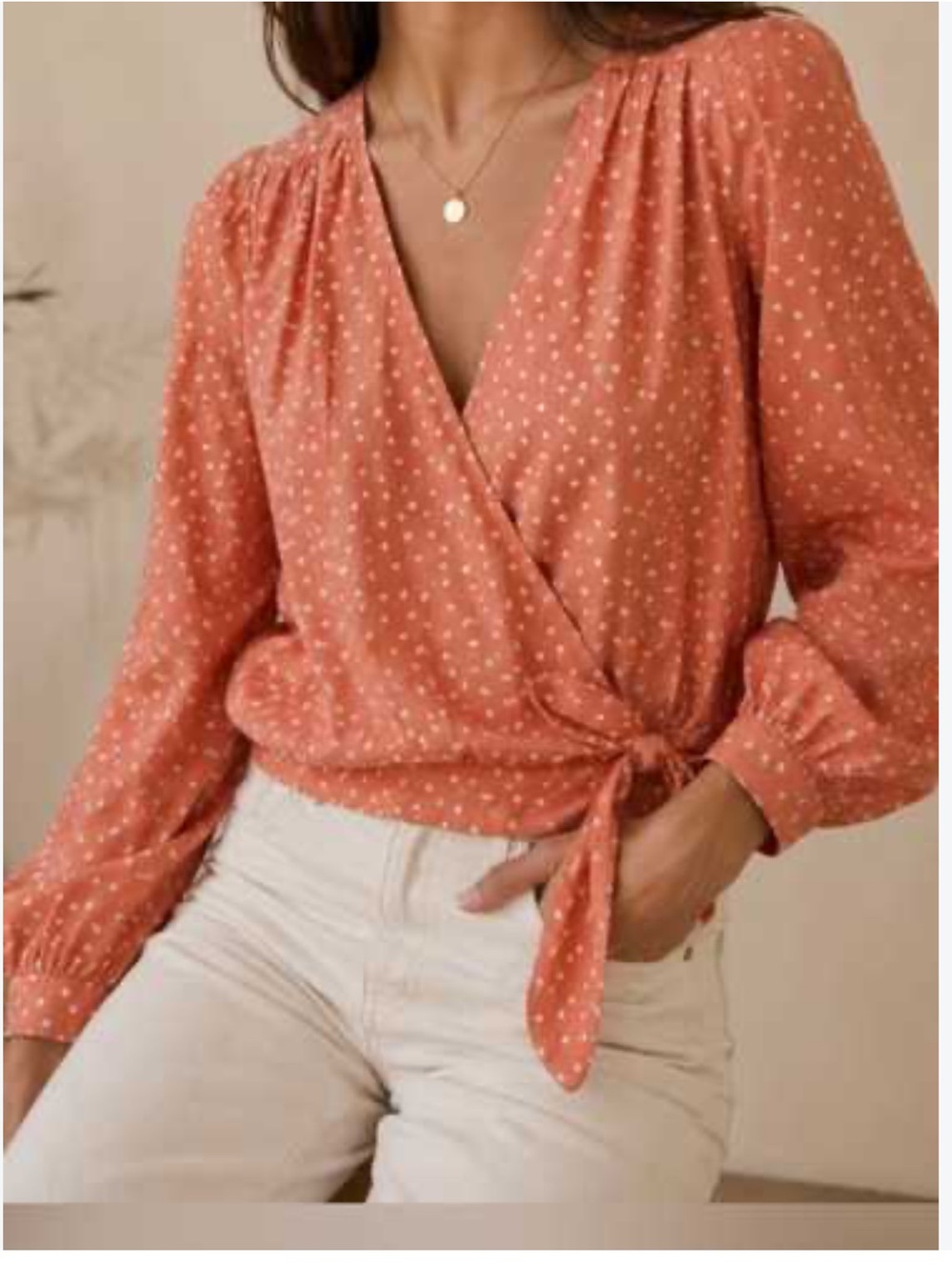 Madewell Women's Star Scatter Wrap Top Peach